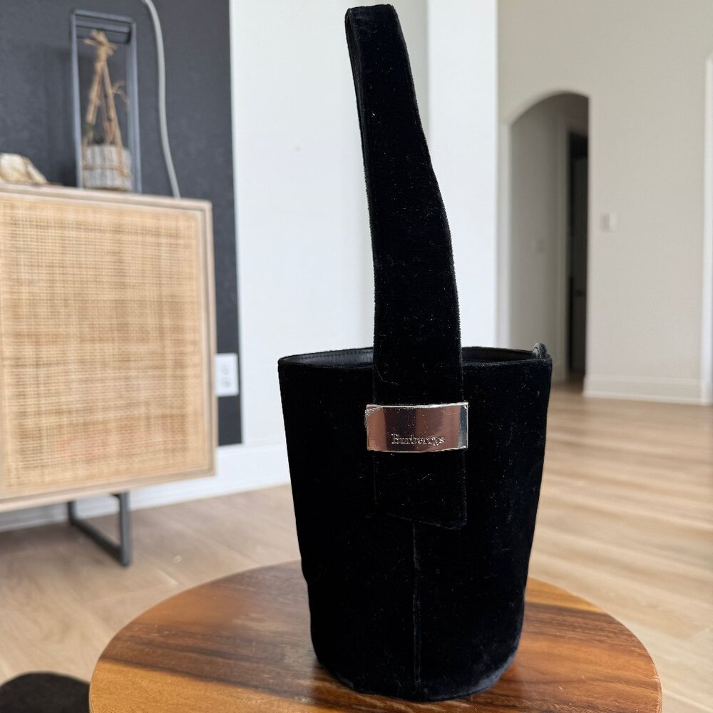 Rare Burberry Round Black Bucket Bag